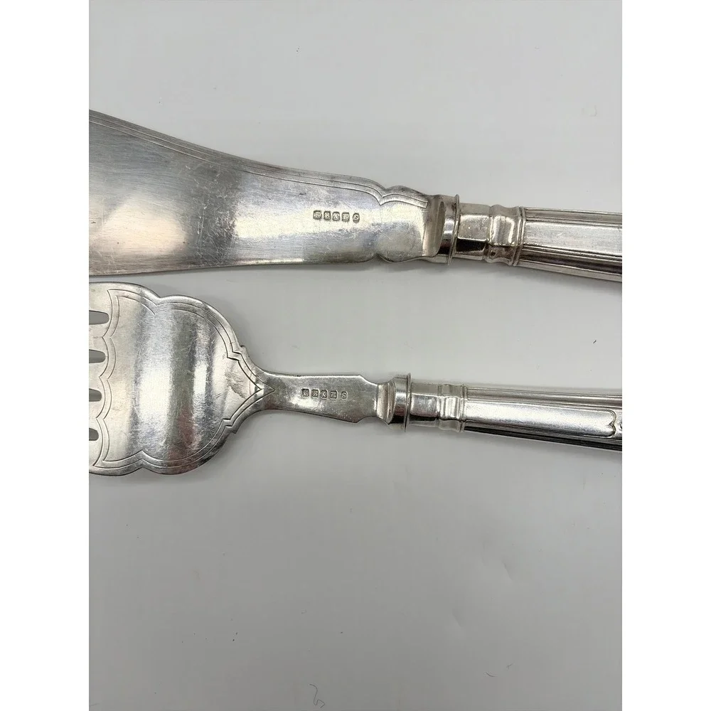 Victorian English Silverplate‎ Fish Serving Set, Sheffield c. 1890